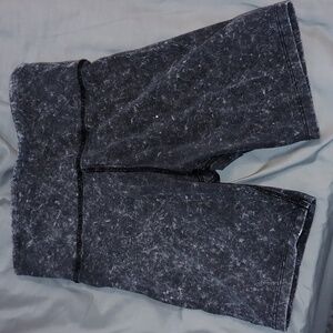 Acid wash biker shorts